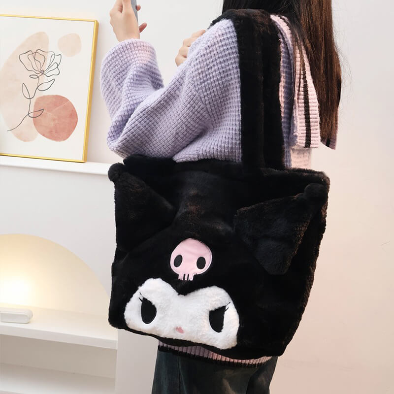 Kuromi Face Large Capacity Plushie Tote — image 1