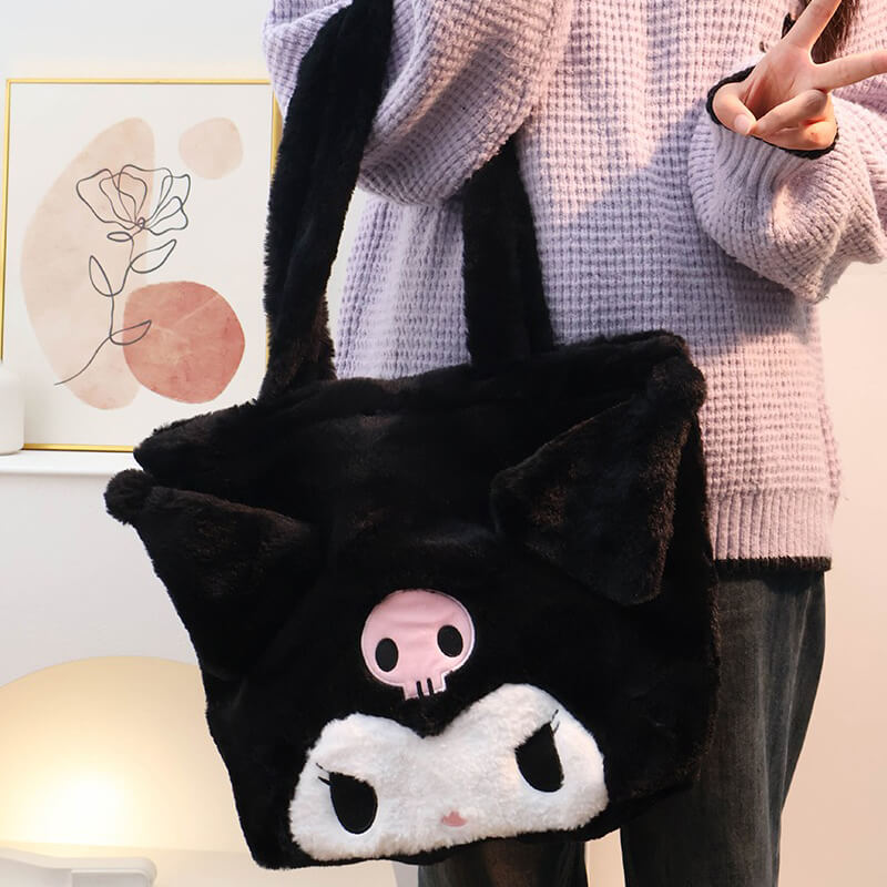 Kuromi Face Large Capacity Plushie Tote — image 3