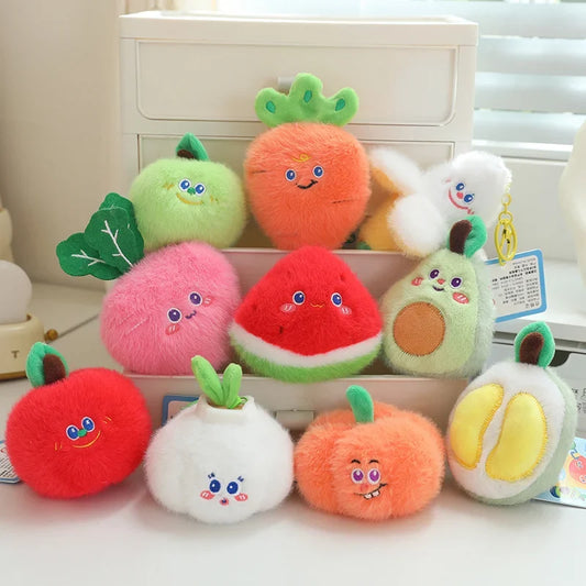 Simulation Fruits & Vegetables Plush Pendant Set | 18 Styles, 9 cm Each — image 1