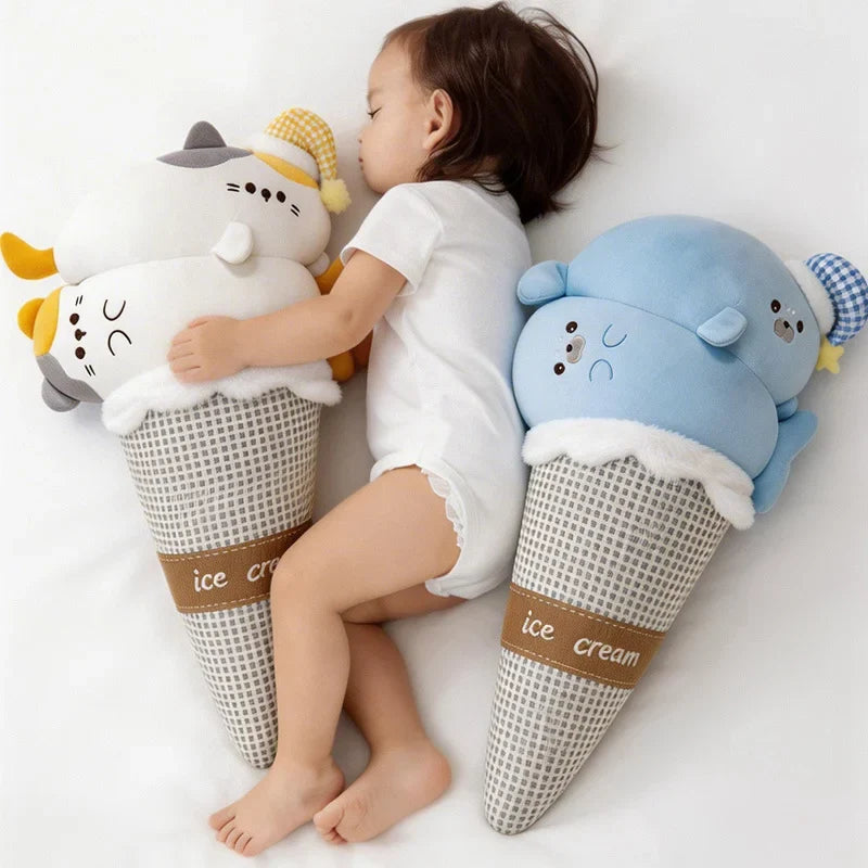 Ice Cream Cat & Seal Plush Pillow – Cool Fabric, 29-35" | 75-90 cm — image 4