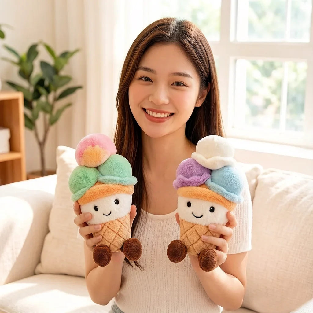 Ice Cream Scoop Plush Toy - Smiling Cone with Legs, 4-12" | 11-30 cm — image 5