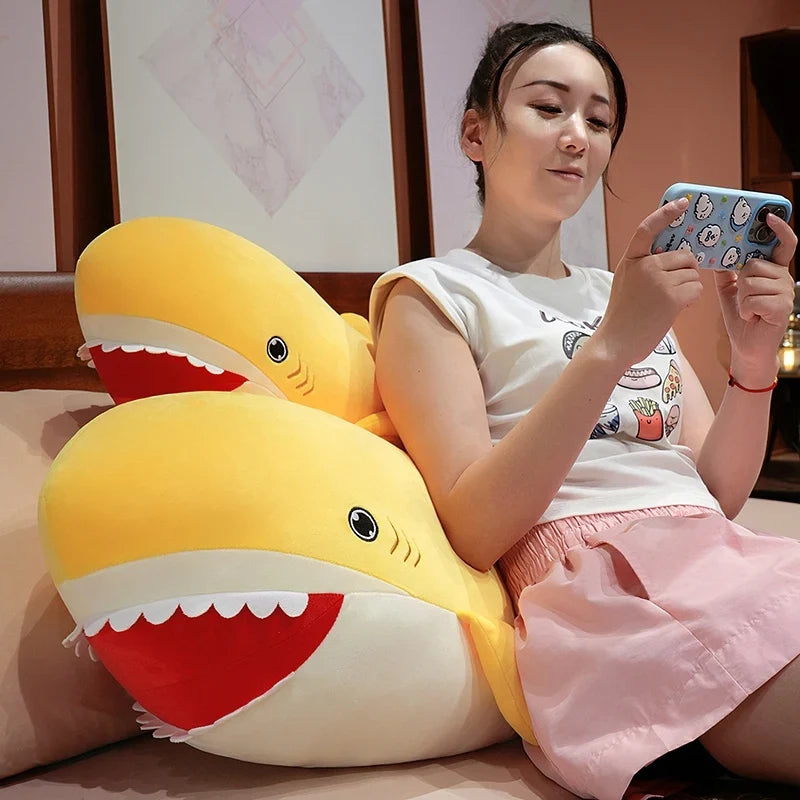 Banana Shark Plush Pillow - Funny Soft Stuffed Shark Cushion, 24-37" | 60-95 cm — image 5