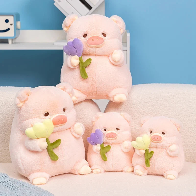 Flower-Holding Pig Plushie, Two Colors, 8-12" | 20-30 cm — image 3