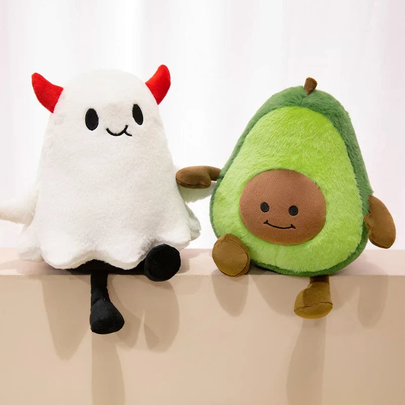 Avocado Ghost Plush Pillow – Spooky Meets Brunch, 12" | 30 cm — image 2