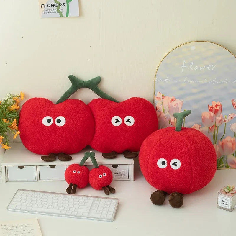 Cherry Plush Toy - Soft Fruit Pillow, 5-22" | 12-55 cm — image 1