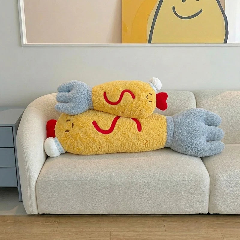 Fried Shrimp Fork Plush Pillow - Long Soft Snack, 22-39" | 56-100 cm — image 6