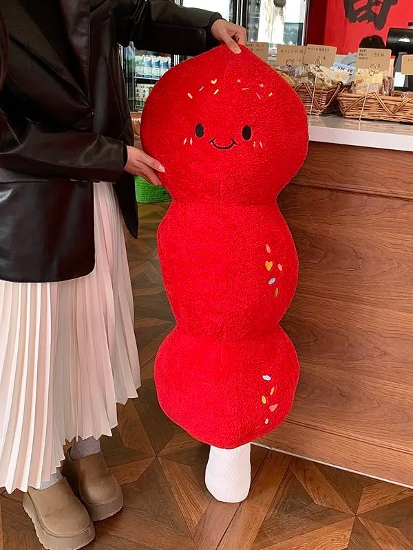 Candied Strawberry Tanghulu Body Pillow | Long Plush Bolster, 24–39" | 60–100 cm — image 1