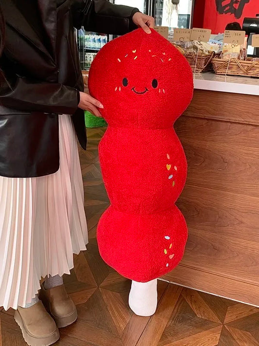 Candied Strawberry Tanghulu Body Pillow | Long Plush Bolster, 24–39" | 60–100 cm — image 1