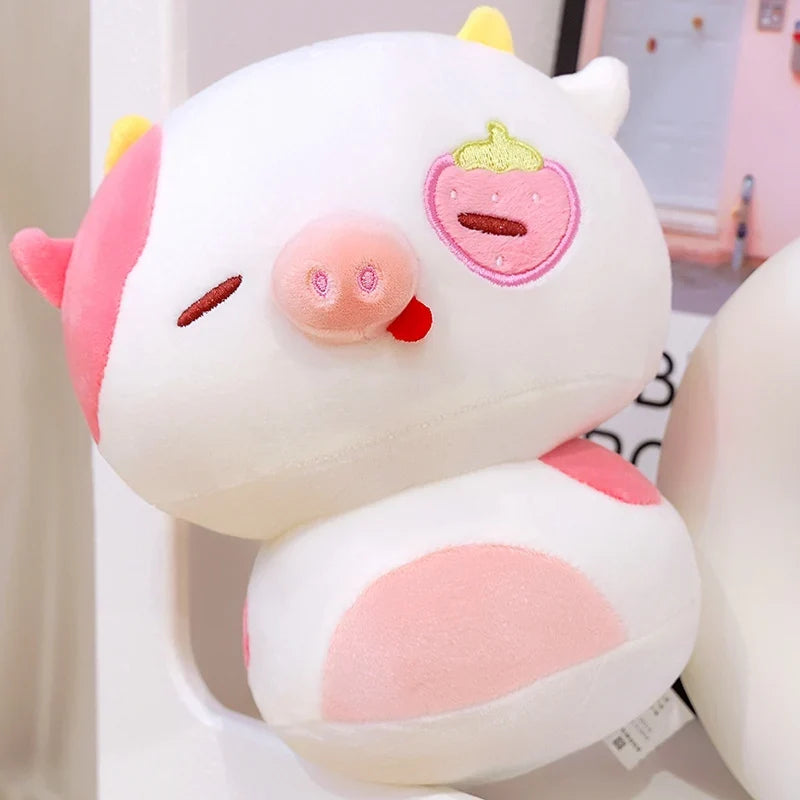Strawberry Cow Plush Toy - Chubby Soft Cow Pillow, 8-14" | 20-36 cm — image 4