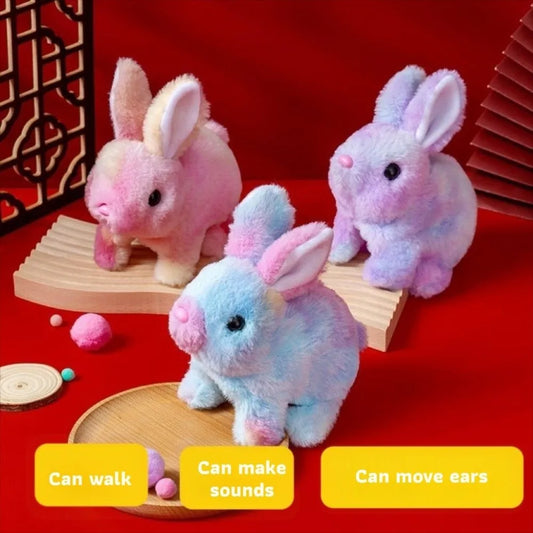Tie-Dye Electric Bunny Plushie, 4" | 10 cm - Batteries not Included — image 1