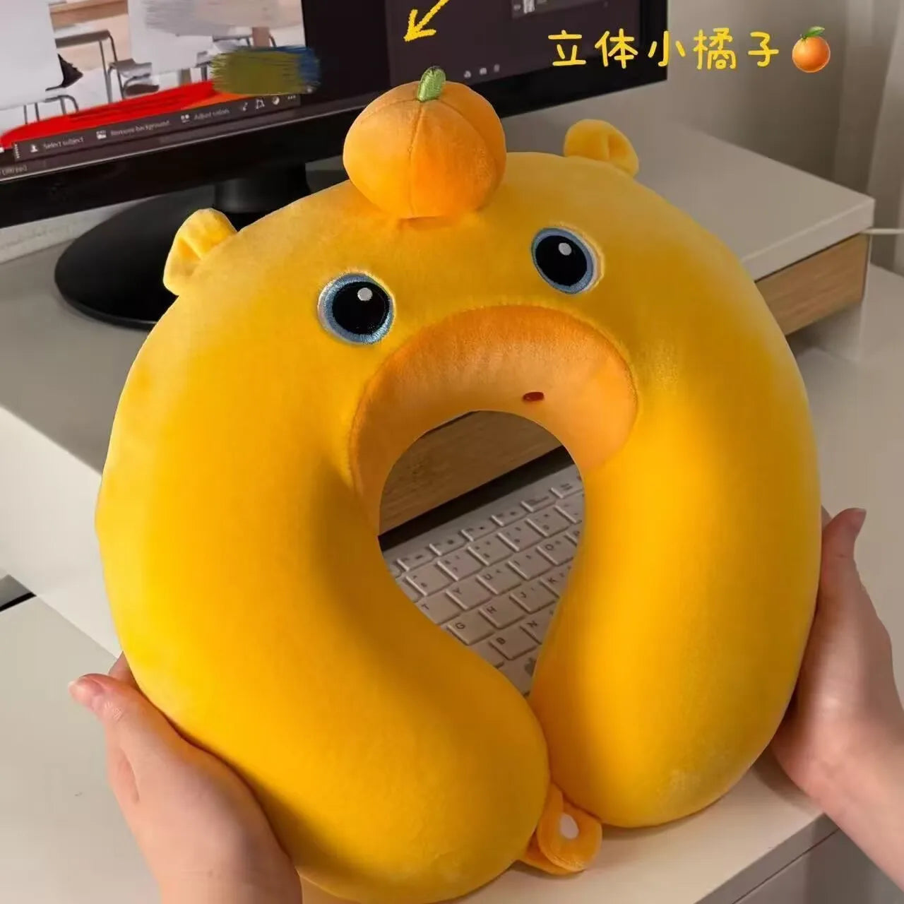 Capybara Neck Pillow - Soft U-Shaped Travel Pillow — image 6