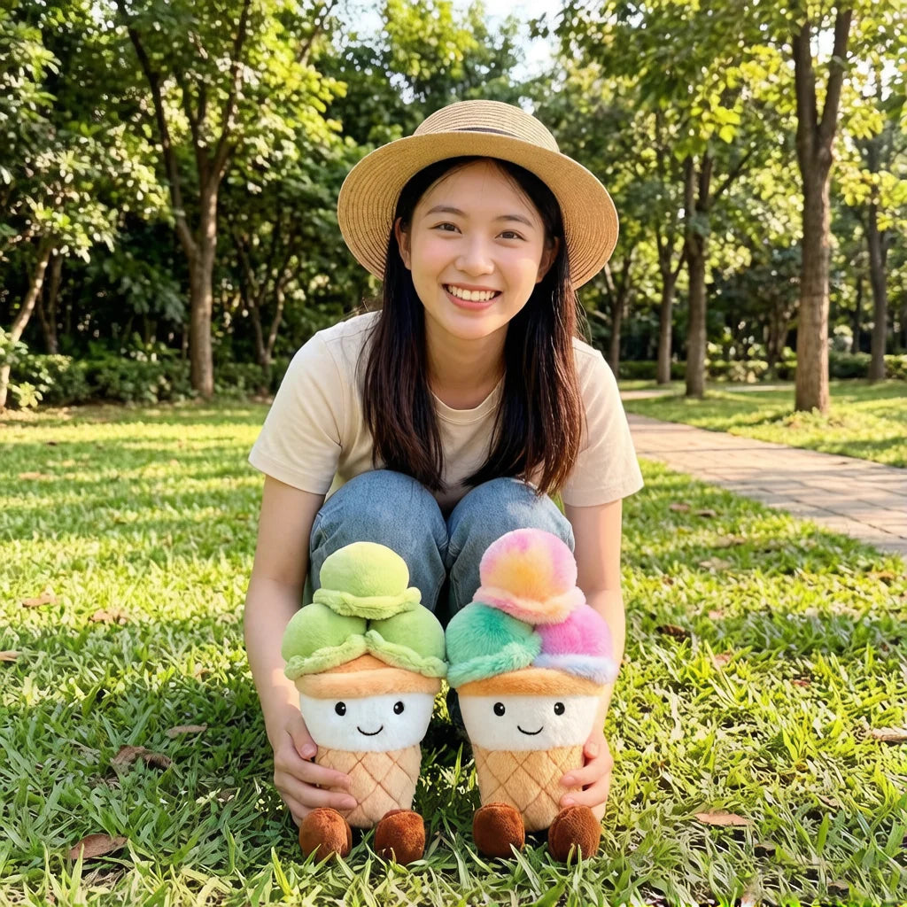 Ice Cream Scoop Plush Toy - Smiling Cone with Legs, 4-12" | 11-30 cm — image 2