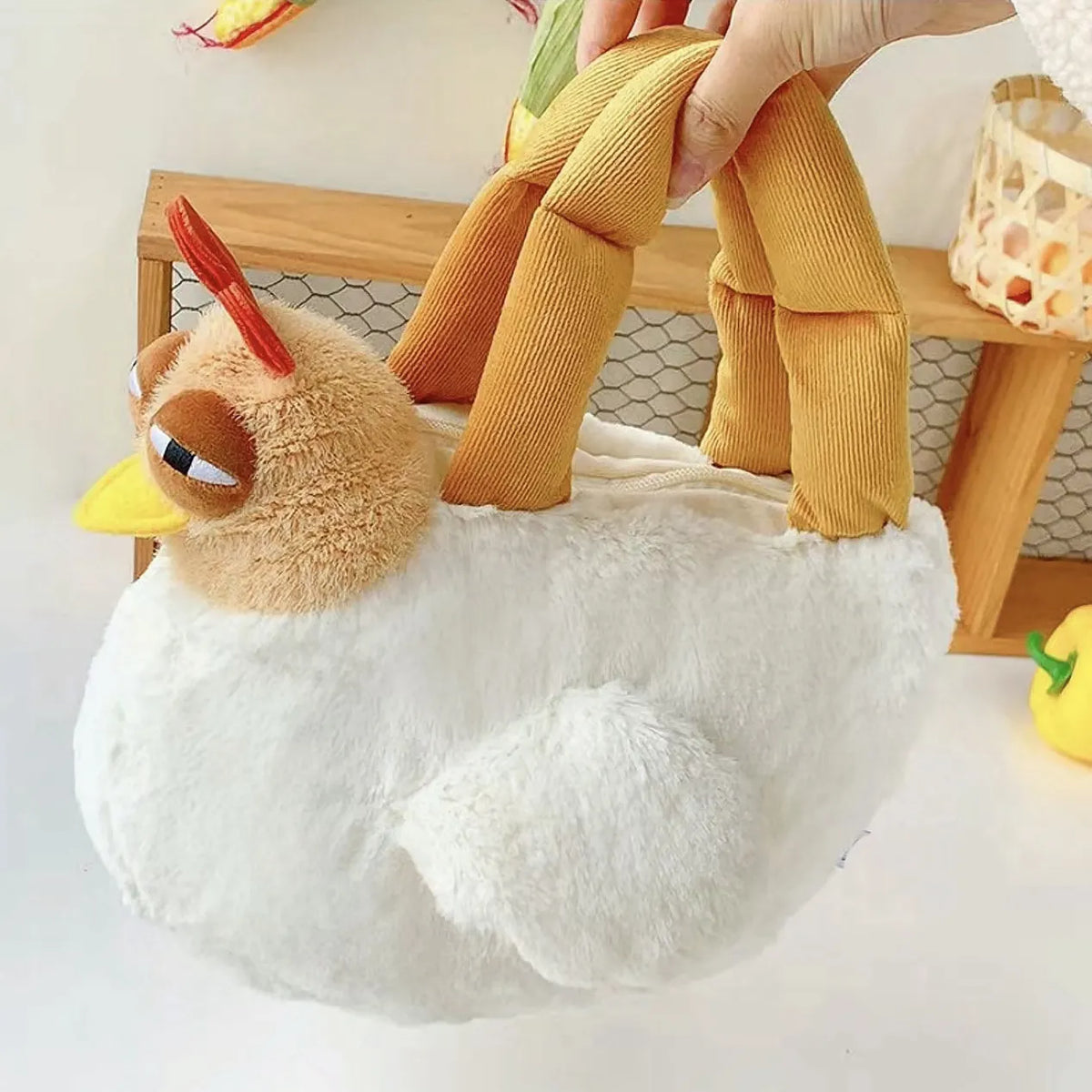 Cute Chicken Crossbody Bag | Novelty Animal Plush Shoulder Bag, 13\ | 32 cm" — image 6