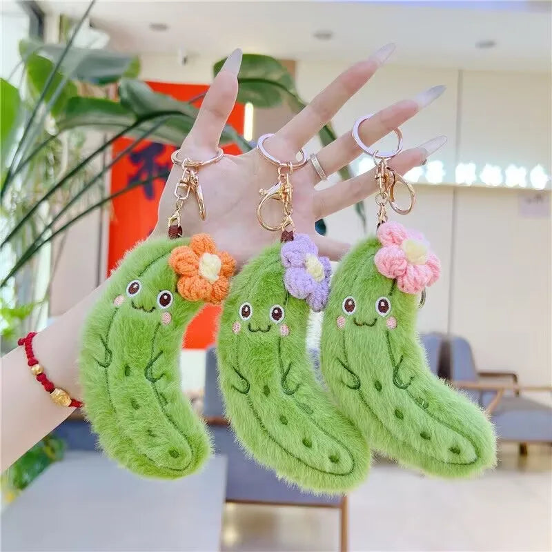 Pickle Plush Toy Keychain | Cute Food Pendant for Bags & Keys — image 1
