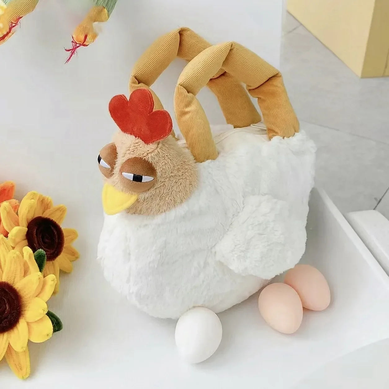 Cute Chicken Crossbody Bag | Novelty Animal Plush Shoulder Bag, 13\ | 32 cm" — image 4