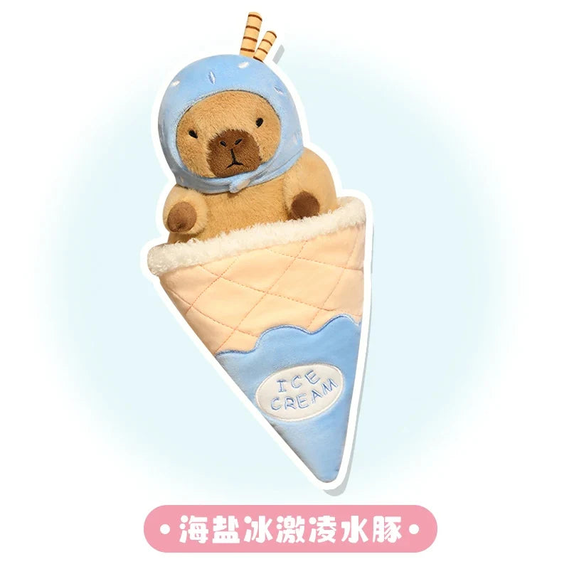 Ice Cream Capybara Plush Toy - Soft Dessert Animal & Nest, 8-13" | 20-33 cm — image 15