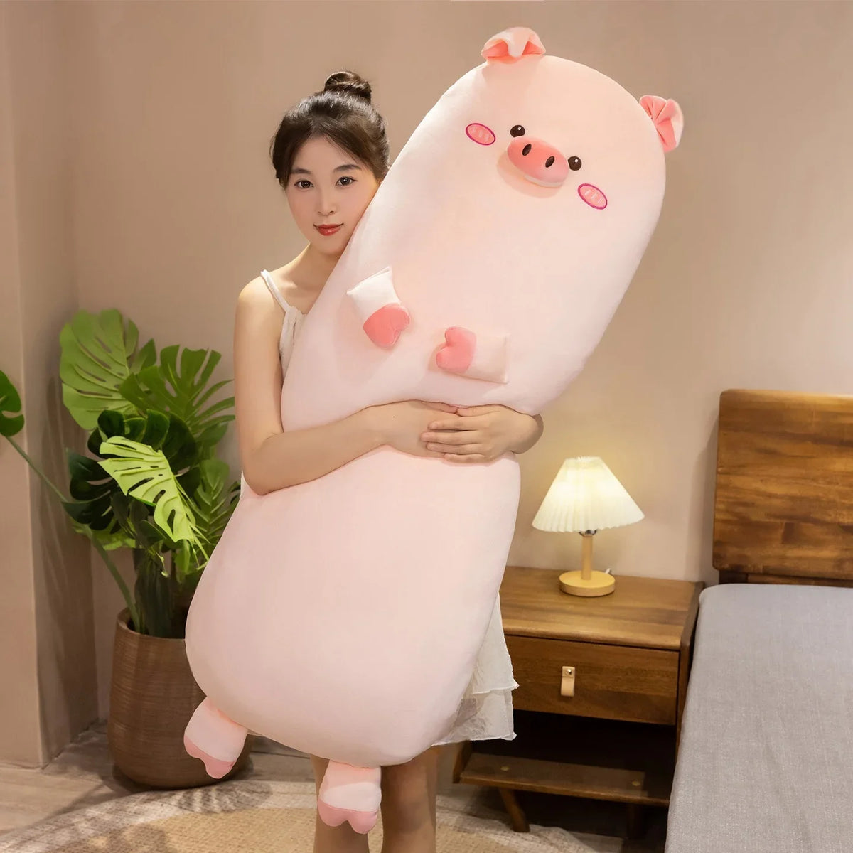 Piggy Plush Throw Pillow - soft Long Pig Cushion, 28-35" | 70-90 cm — image 1