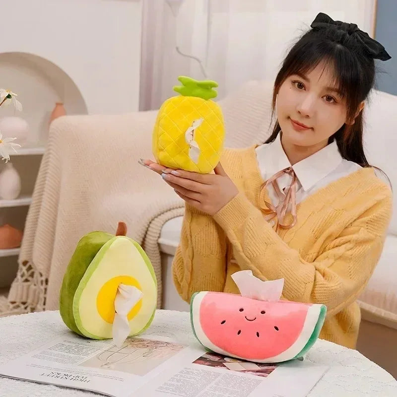 Plush Fruit Tissue Holder for Cars: Three Fruits — image 6