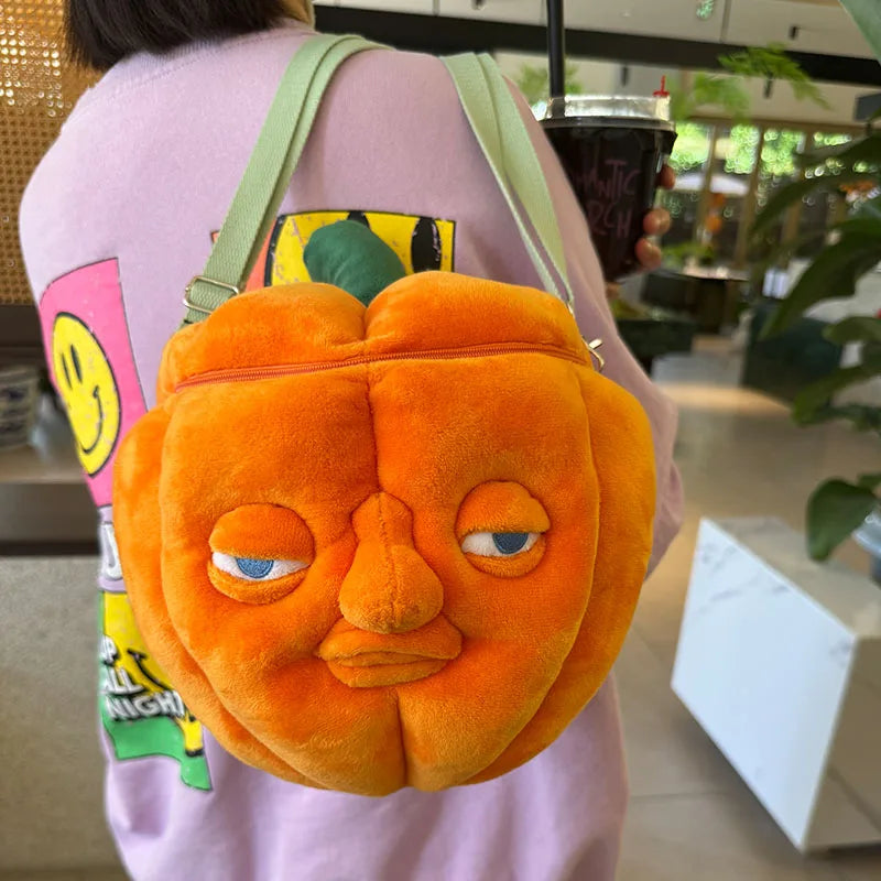 Pumpkin Plush Backpack | Halloween Shoulder Bag — image 2