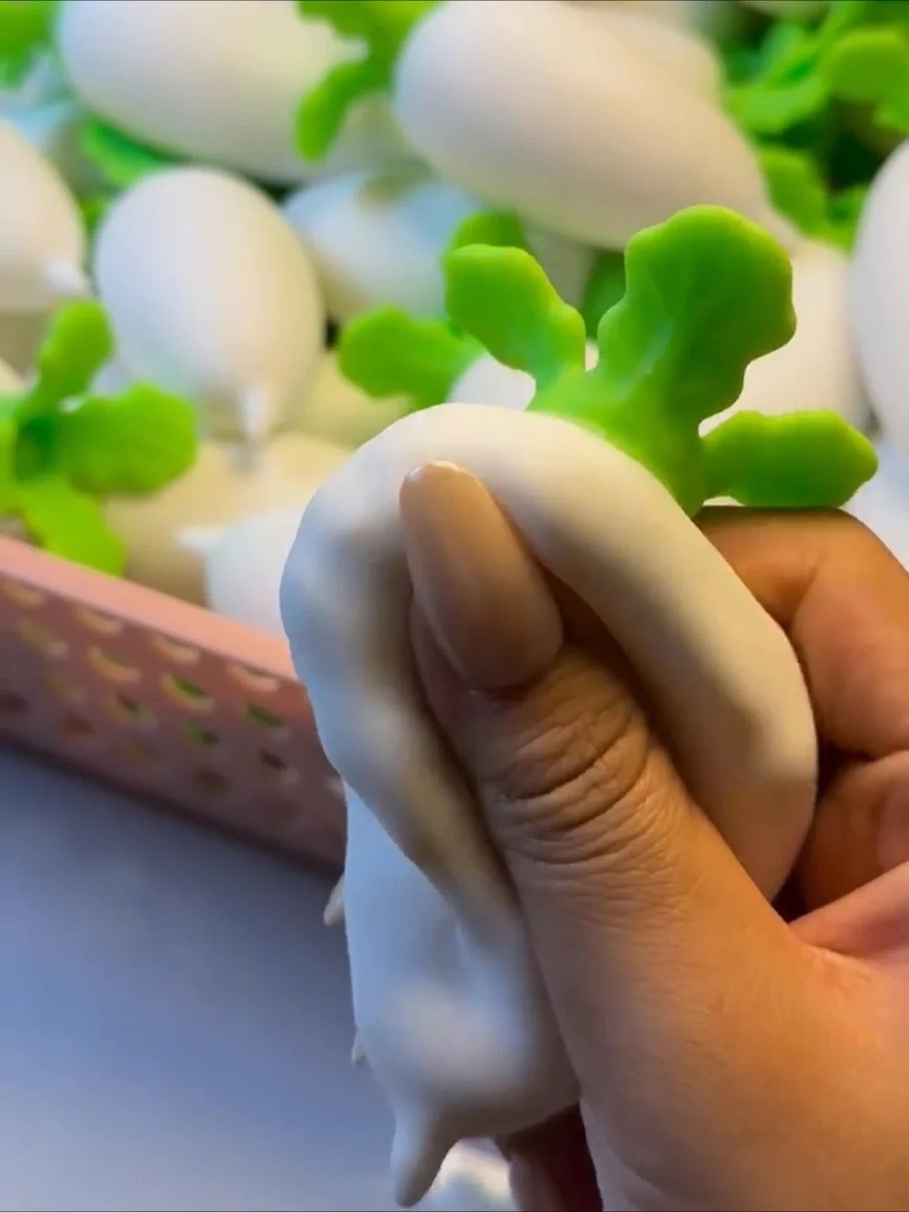 White Radish Crunchy Squishy — ASMR Stress Relief Fidget Toy – product image 5