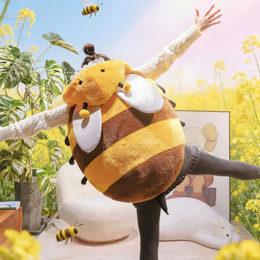 Giant Bee Plush Pillow | Soft Stuffed Bumble Bee Toy, 60–100cm — image 1