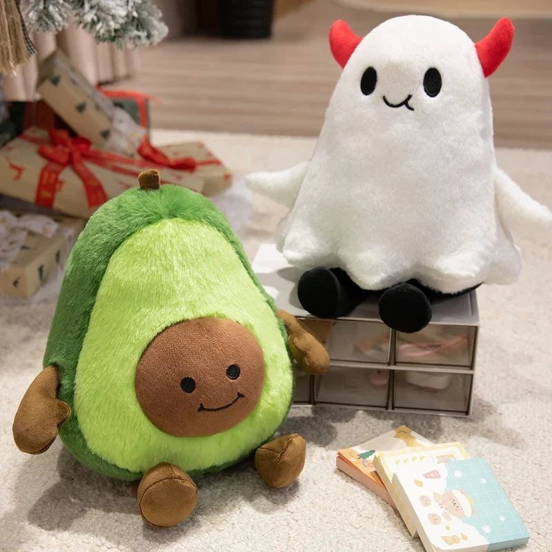 Avocado Ghost Plush Pillow – Spooky Meets Brunch, 12" | 30 cm — image 3