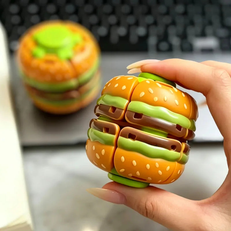 Hamburger Fidget Spinner — Press to Spin Stress Relief Toy