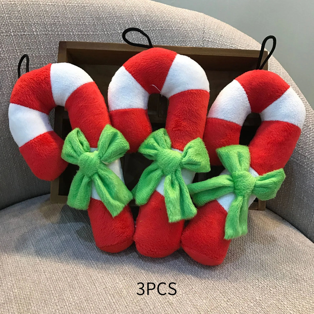 Plushie Candy Cane Hanging Decoration, 7" | 17 cm — image 3