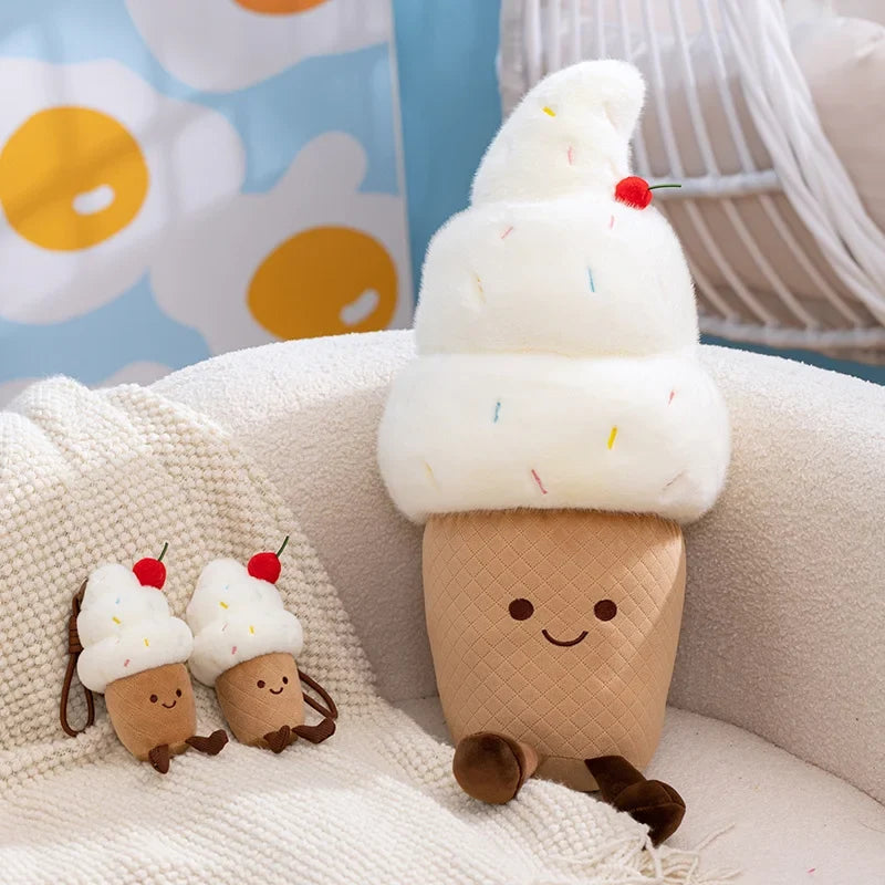 Cherry Ice Cream Plush Toy | Soft Stuffed Ice Cream Cone, 6\ or 24\" | 15-60 cm" — image 4