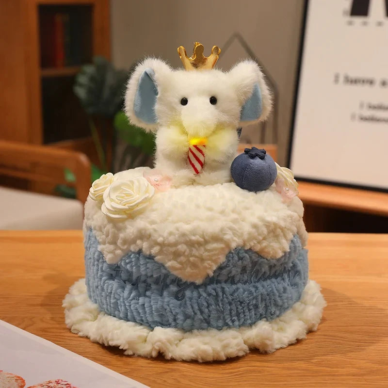 Animal Birthday Cake Plush Toy - Soft Cake with Light-Up Candle, 12" | 30 cm — image 10