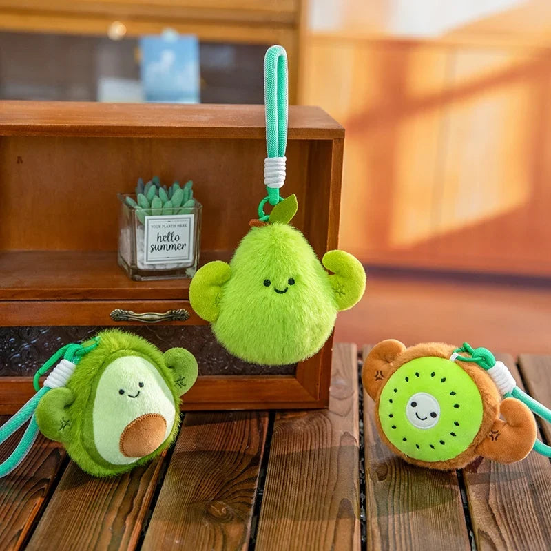 Mini Fruit Plush Keychain Set | Pear, Avocado, Pineapple, Lemon & Banana Pendants, 5\ | 12 cm" — image 5