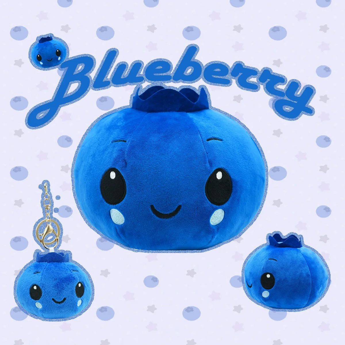 Blueberry Plush Toy - Soft Round Fruit Doll, 3-9" | 7-22 cm — image 1