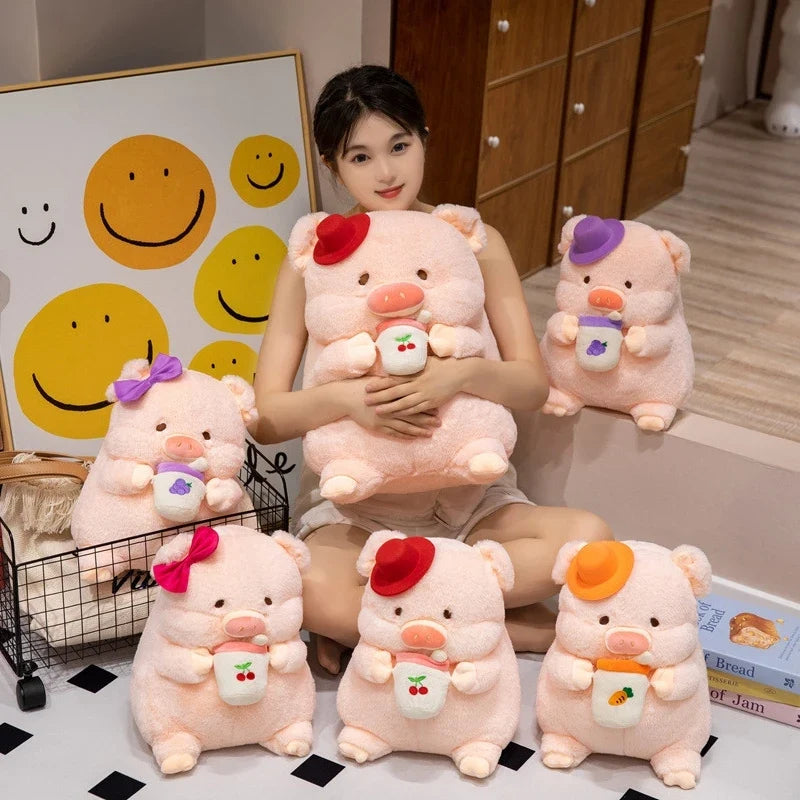 Milk Tea Pig Plush Toy - Soft Pig in Cup Pillow, 14-18" | 35-45 cm — image 3