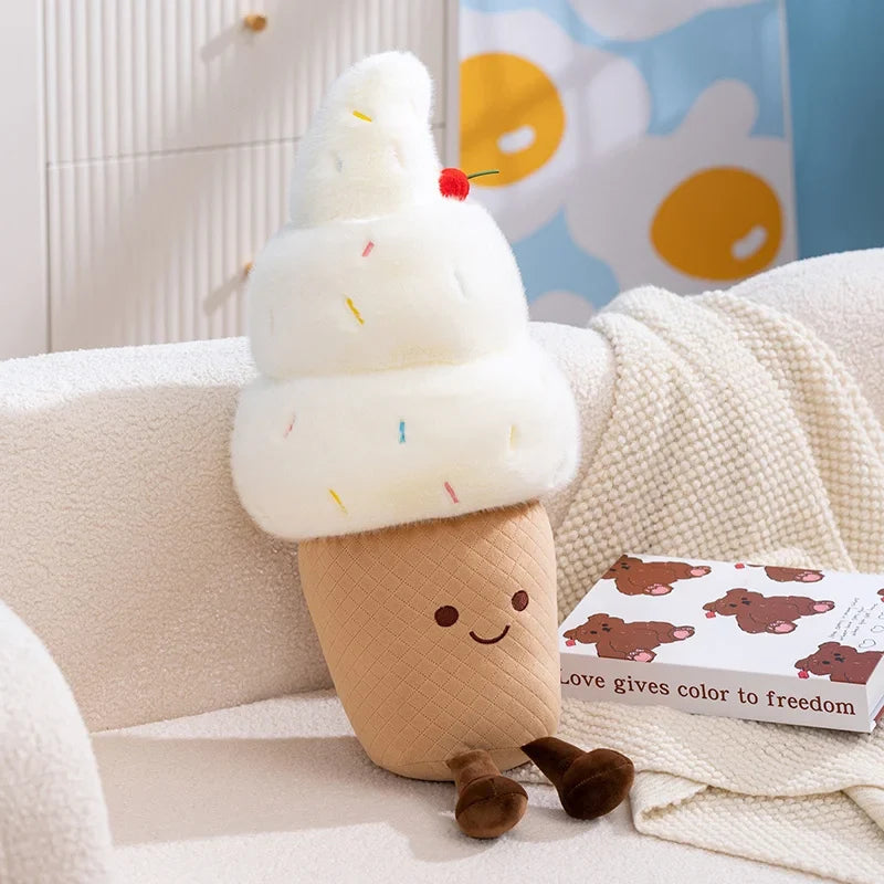 Cherry Ice Cream Plush Toy | Soft Stuffed Ice Cream Cone, 6\ or 24\" | 15-60 cm" — image 7