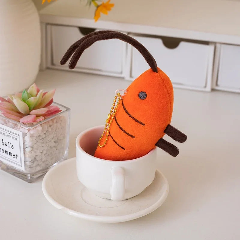 Prawn Plush Keychain | Cute Shrimp Bag Charm, 10cm — image 4