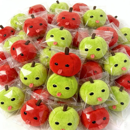 Apple Plush Keychain - Mini Red & Green Fruit Charm — image 1