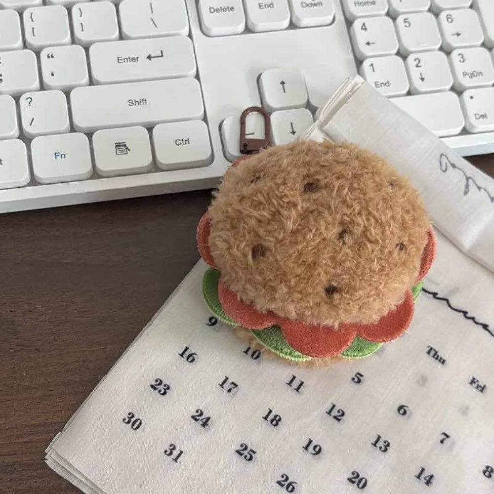 Korean-Style Food Plush Keychain Set | Hamburger, Sandwich & Snack Pendants — image 10