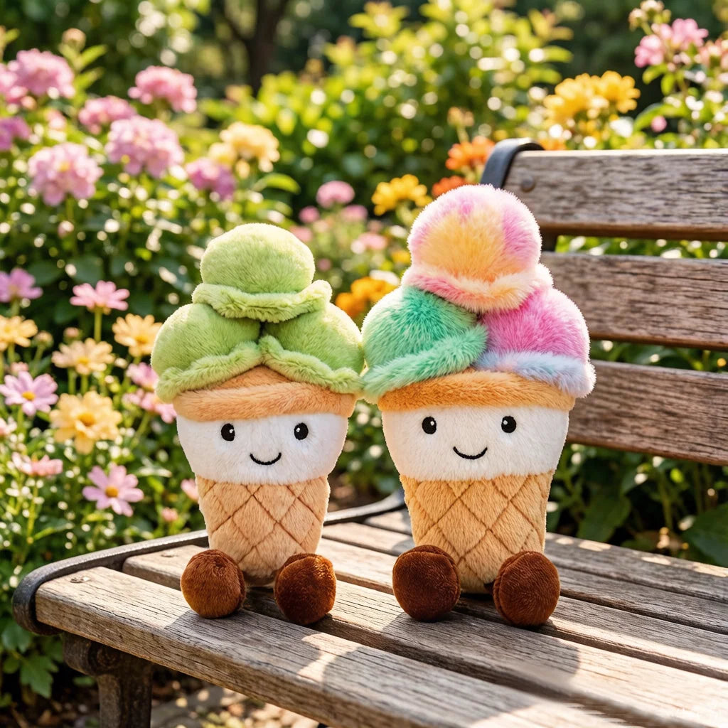 Ice Cream Scoop Plush Toy - Smiling Cone with Legs, 4-12" | 11-30 cm — image 3