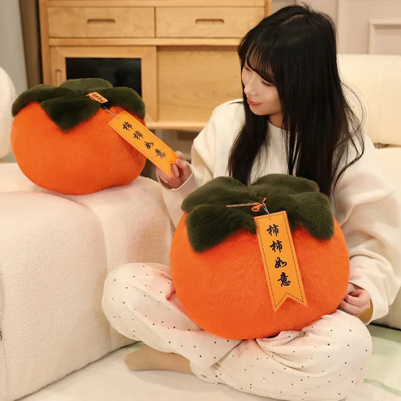 Fluffy Persimmon Plush Pillow | Long Body Cushion, 20–40 cm — image 2