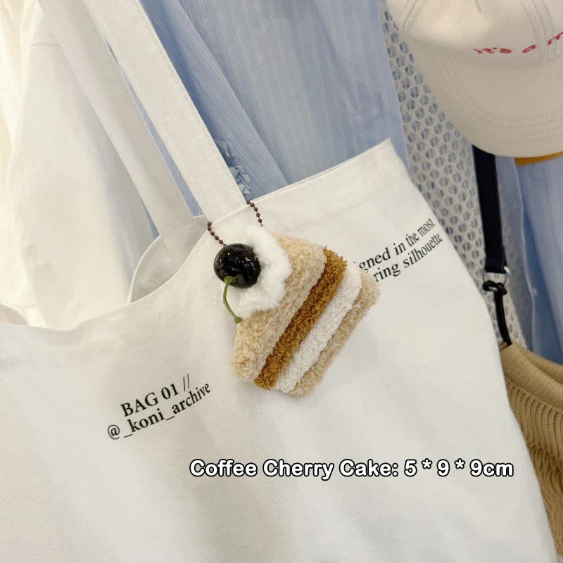 Food-Shaped Plush Keychain Set | Hamburger, Cake & Sandwich Stuffed Pendants — image 9