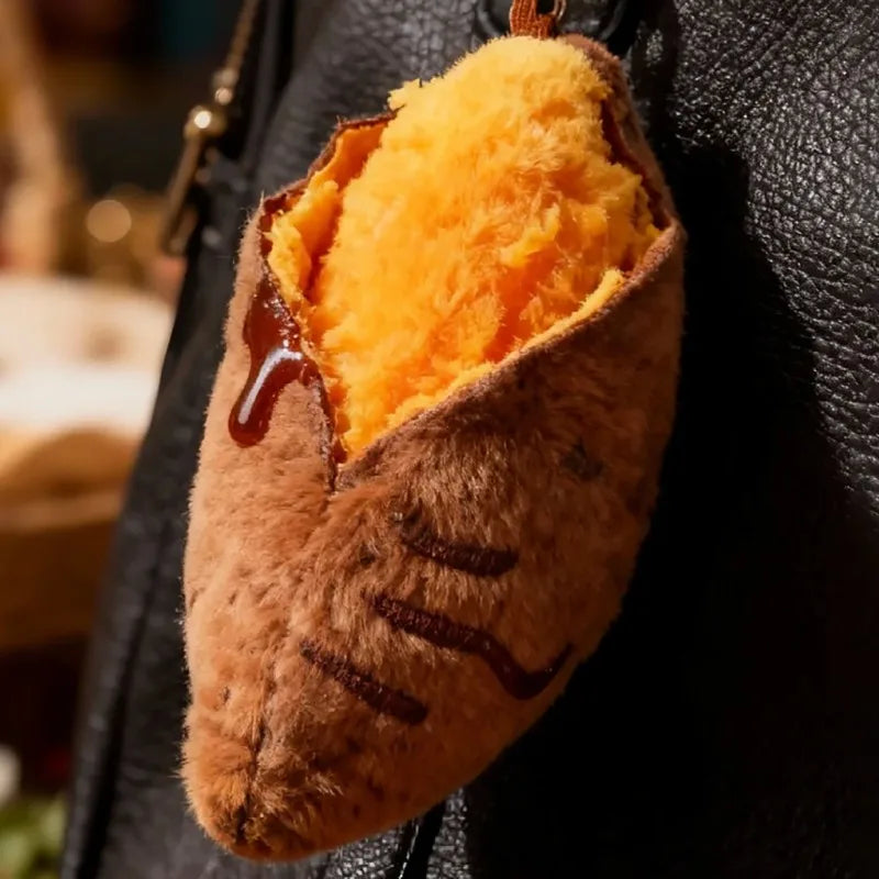 Roasted Sweet Potato Plush Keychain | Simulation Snack Pendant — image 4