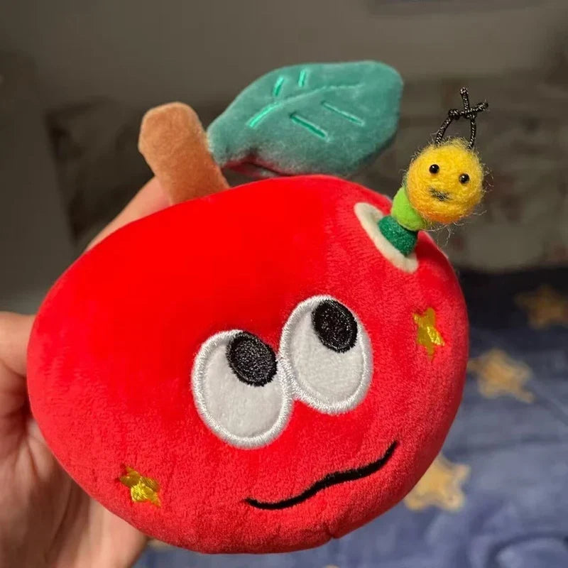 Surprise Red Apple Plush Toy | Hidden Caterpillar Ring Gift Box, 4\ | 10 cm" — image 1