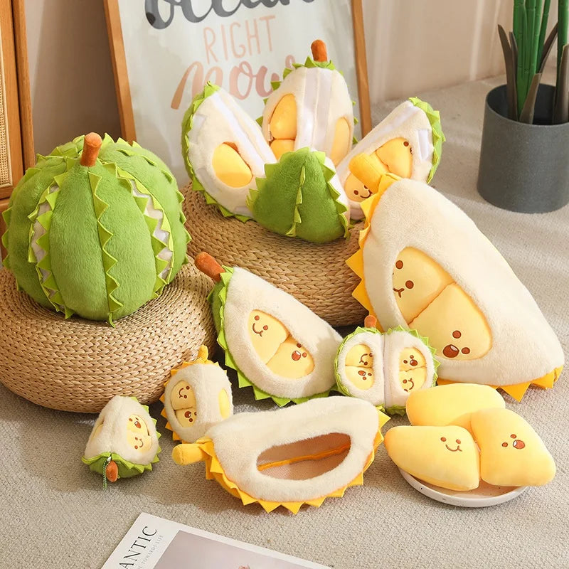 Tearable Durian Plushie | Detachable Stress-Relief Stuffed Fruit Toy — image 1
