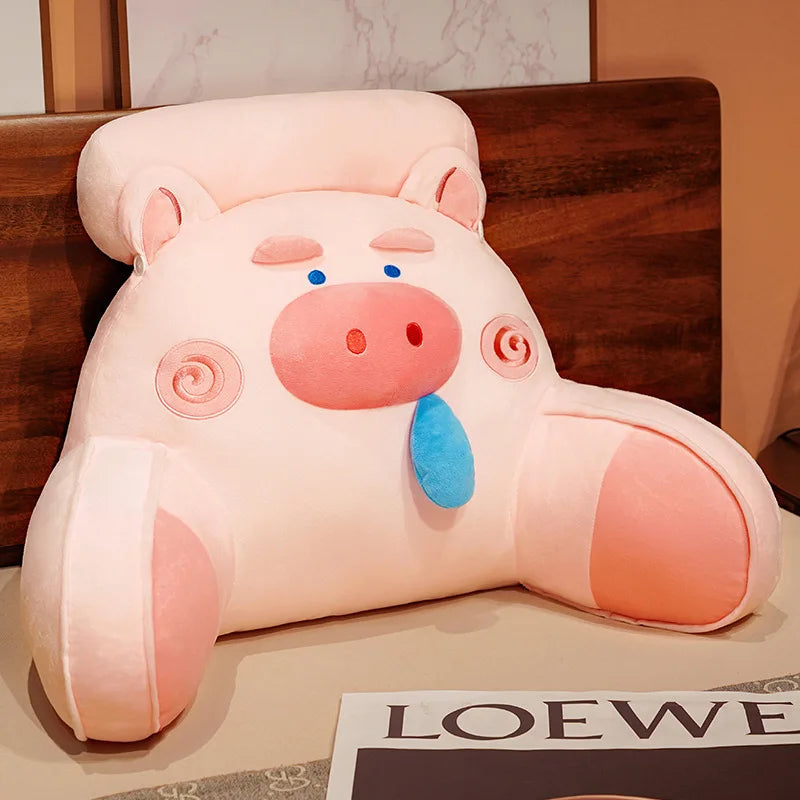 Pink Pig Backrest Headboard Pillow – Reading & Lounge Support — image 1