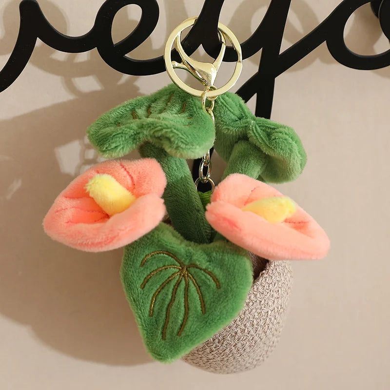 Smiling Anthurium Plush | Potted Flower Doll & Keychain Pendant — image 9