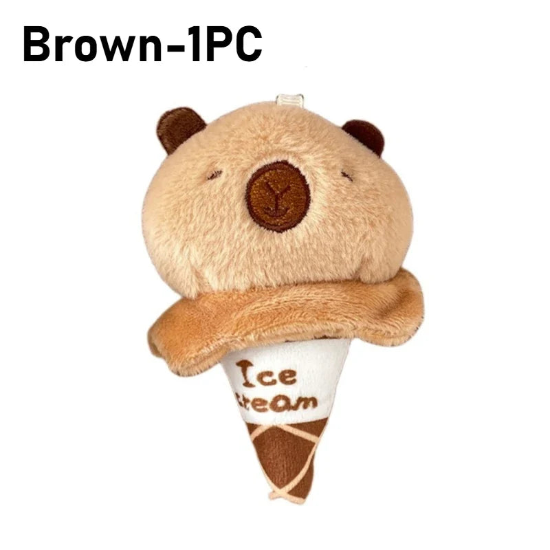 Capybara Ice Cream Plush Keychain - Mini Dessert Charm — image 7