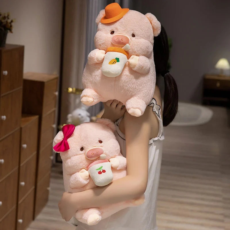 Milk Tea Pig Plush Toy - Soft Pig in Cup Pillow, 14-18" | 35-45 cm — image 4
