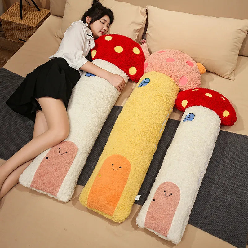 Mushroom House Plush Pillow - Soft Stuffed Cushion, 37-47" | 95-120 cm — image 2