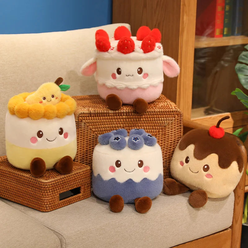 Fruit Cake Plush Pillow | Stuffed Cake Slice Toy, 8x12\ | 20x30 cm" — image 1