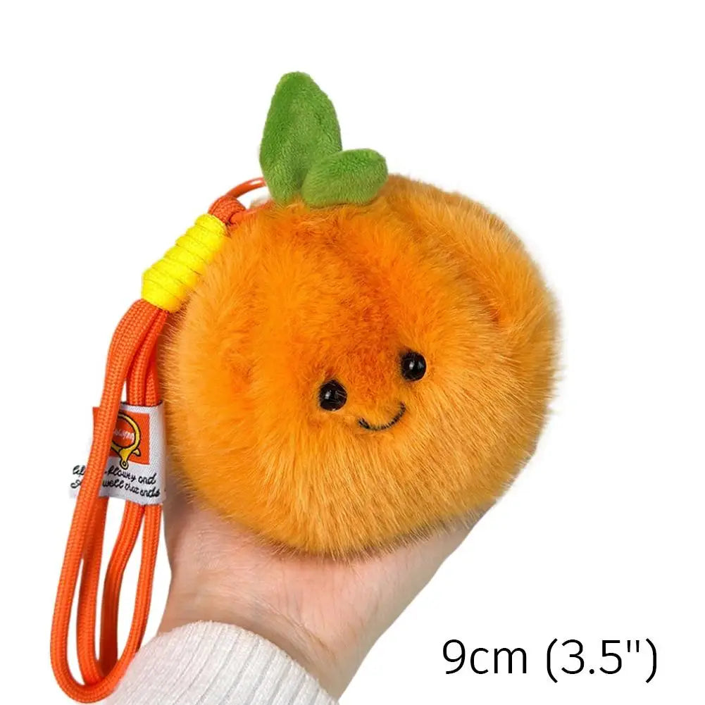 Peelable Orange & Citrus Plush Keychain | Cute Simulation Fruit Pendant — image 6